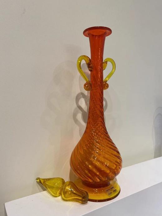 日本中古手工玻璃器皿 双耳大号 X0707 商品图1