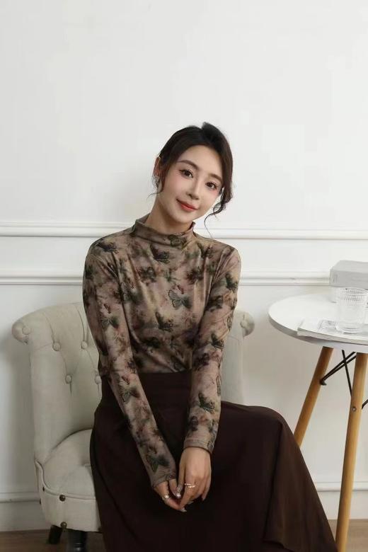 【现货直发】秋冬女新款半高领德绒双面花色百搭修身气质保暖上衣-喜出 商品图2