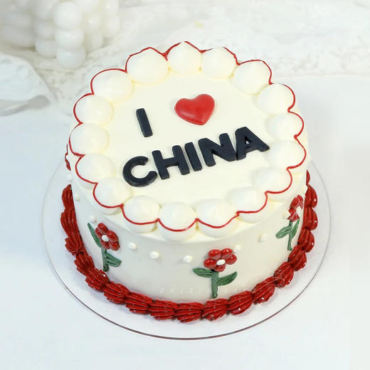 【爱我中华】永远的信仰-国庆节水果夹心蛋糕 商品图0