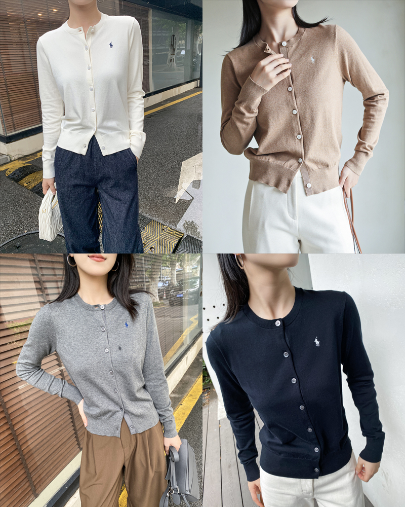 单品包邮现货 THS-特 RL家 RL polo 马球棉质经典小刺绣马球标圆领开衫 4色 BM3175