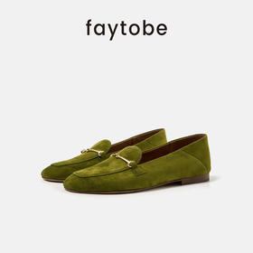faytobe马衔扣金属乐福鞋25春款通勤乐福鞋多色一脚蹬女精致百搭单鞋