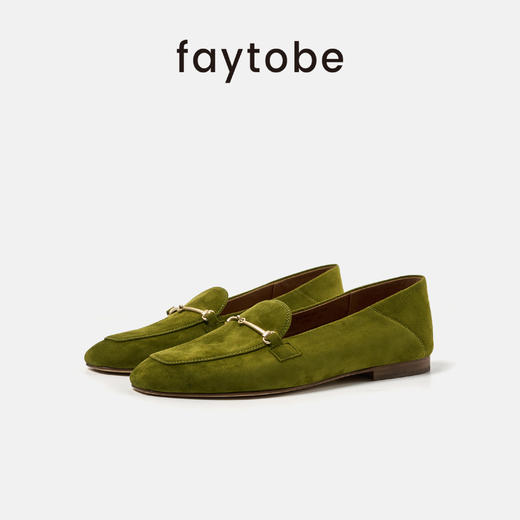 faytobe马衔扣金属乐福鞋25春款通勤乐福鞋多色一脚蹬女精致百搭单鞋 商品图0