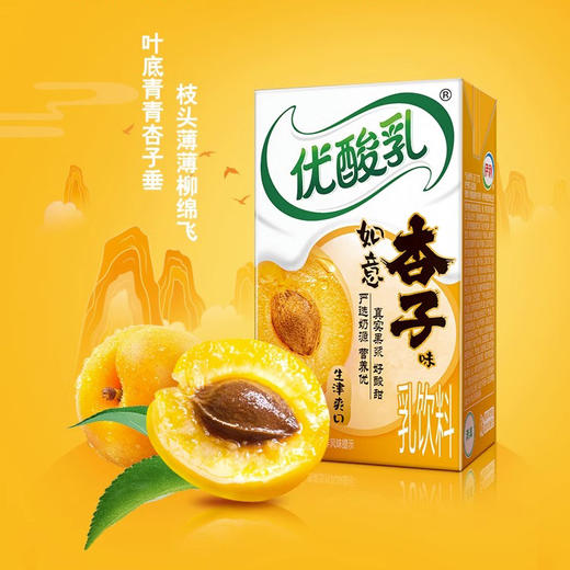 伊利优酸乳如意杏子味牛奶饮料250ml 商品图0