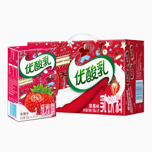伊利优酸乳草莓味牛奶饮料250ml*24/箱 商品图0