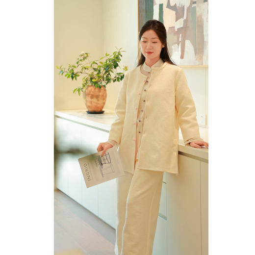 【抖音专属】圆领衬衫（20710384B奶油白） 商品图3