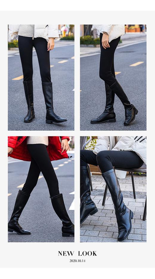 爆99！【女明星本命裤 】细长直玻尿酸润肤裤万能搭加绒弹力小黑裤高腰显瘦修身打底裤外穿H223060758 商品图8