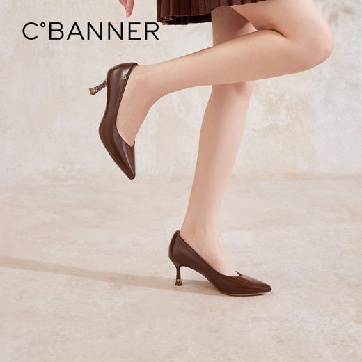 【cf】千百度裸色细高跟鞋女秋季漆皮浅口法式单鞋A24471653 商品图0