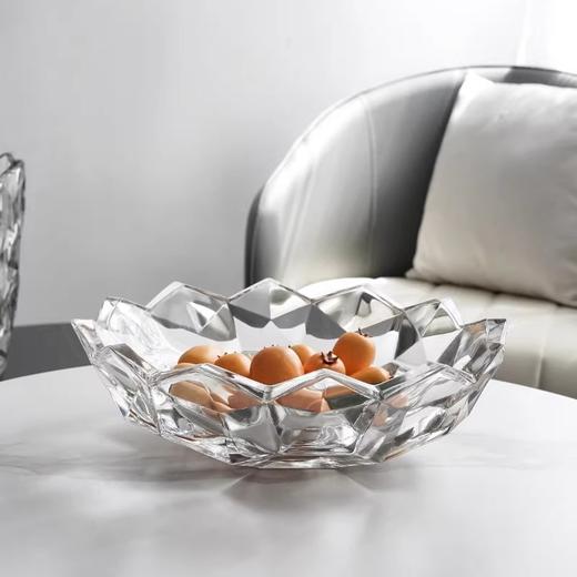 【样品特惠4折，仅1个，无货退款】捷克原装进口BOHEMIA钻面水晶玻璃欧式婚庆水果盘客厅果盆果斗波西米亚卢娜尔棱镜果斗31cm卢娜尔棱镜花瓶28cm 商品图1