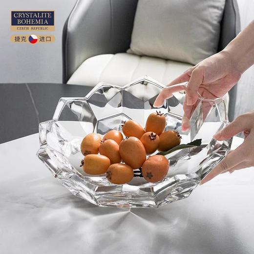 【样品特惠4折，仅1个，无货退款】捷克原装进口BOHEMIA钻面水晶玻璃欧式婚庆水果盘客厅果盆果斗波西米亚卢娜尔棱镜果斗31cm卢娜尔棱镜花瓶28cm 商品图2