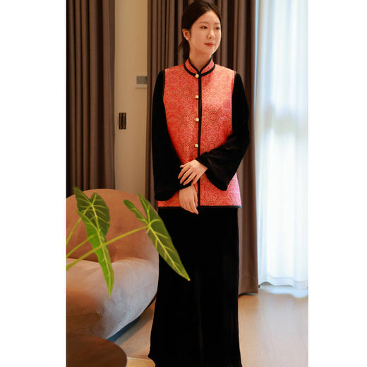 【2026东衣作】新中式马甲（24804007珊瑚赫） 商品图1