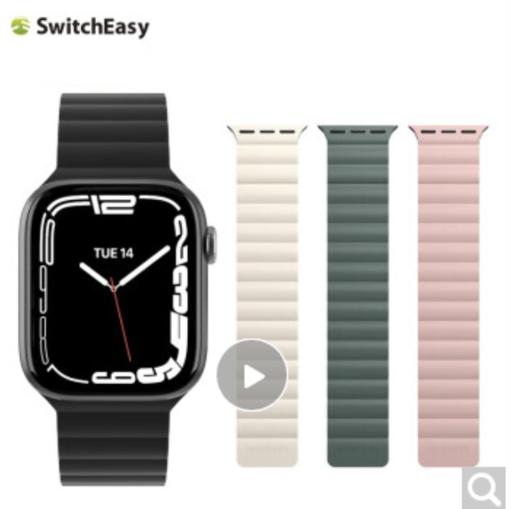 SwitchEasy适苹果apple watch10代ultra2手表表带iwatch10硅胶磁吸s9/8/7/6/SE腕带45/46/49mm矽胶运动男女款 粉色 【38/40/41mm】通用 商品图3
