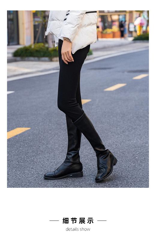 爆99！【女明星本命裤 】细长直玻尿酸润肤裤万能搭加绒弹力小黑裤高腰显瘦修身打底裤外穿H223060758 商品图12