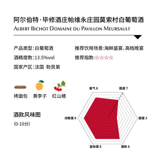 阿尔伯特·毕修酒庄帕维永庄园莫索村白葡萄酒 ALBERT BICHOT, Domaine du Pavillon, Meursault 商品图1