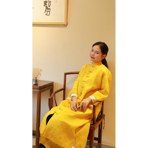 【2026东衣作】新中式连衣裙（24807017九斤黄） 商品图1