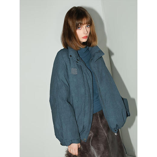 COCOBELLA[可溯源安心90绒]高支棉刺绣立领短款羽绒服DC3030 商品图0