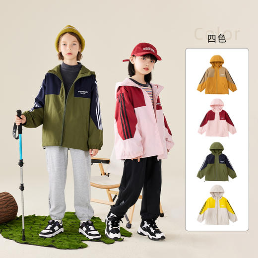 【2025反季抄底清仓】  龙之涵 亲子款“到山野去”加绒冲锋外套 防水防油防污防风 亲子款加绒保暖外套 婴幼儿A类标准 商品图5