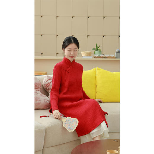 【抖音专属】中式连衣裙(20707013B-朱孔阳） 商品图4