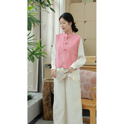 【线上专属】新中式马甲（22704058B-初荷红） 商品图4