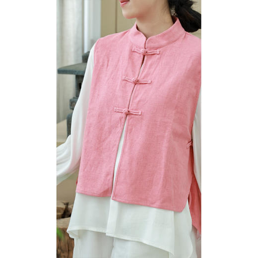 【线上专属】新中式马甲（22704058B-初荷红） 商品图2