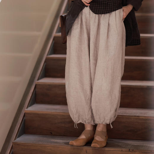 黄阿福｜高支高密两色汉麻浪人裤 商品图0