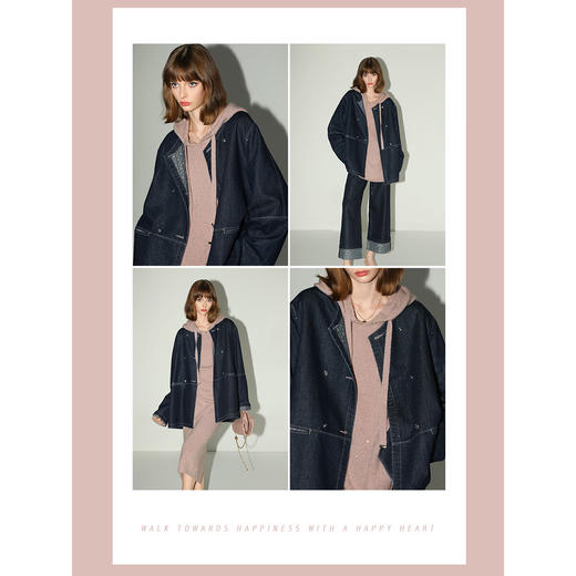 COCOBELLA[璀璨星河]细闪亮片气质针织毛衣秋软糯帽衫MZ3107 商品图4