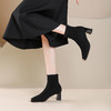 西村名物2024年秋冬新款舒适粗跟中高跟切尔西靴T24DS46811 商品缩略图3