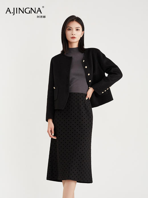 【商城同款】阿菁娜羊驼毛小香风高级感气质短外套F30D211063 商品图3