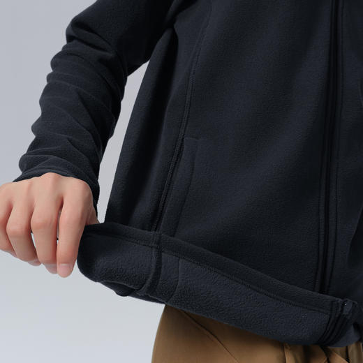 北极狐 男士休闲抓绒开衫 2024秋冬保暖加绒夹克连帽外套04242193 商品图3