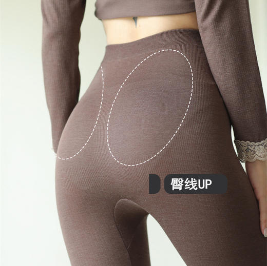 绵羊毛蕾丝大V领美体套装女士腈纶保暖套装（4-919） 商品图4