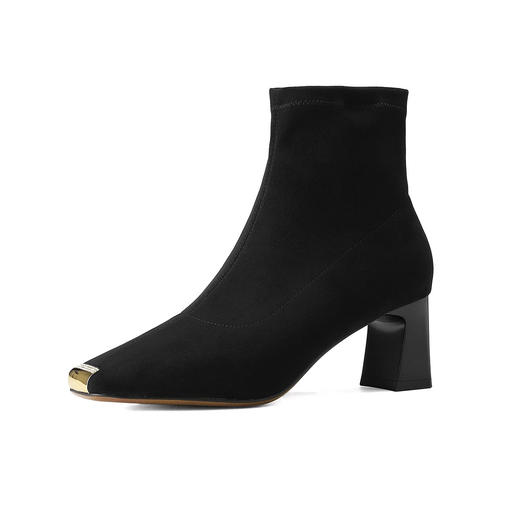 西村名物2024年秋冬新款舒适粗跟中高跟切尔西靴T24DS46811 商品图10