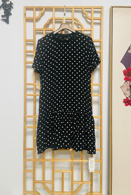 丁摩 波点桑蚕丝裙子鱼尾连衣裙真丝连衣裙A字裙子Q122054 商品图1