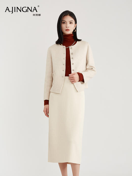 【商城同款】阿菁娜羊驼毛小香风高级感气质短外套F30D211063 商品图1