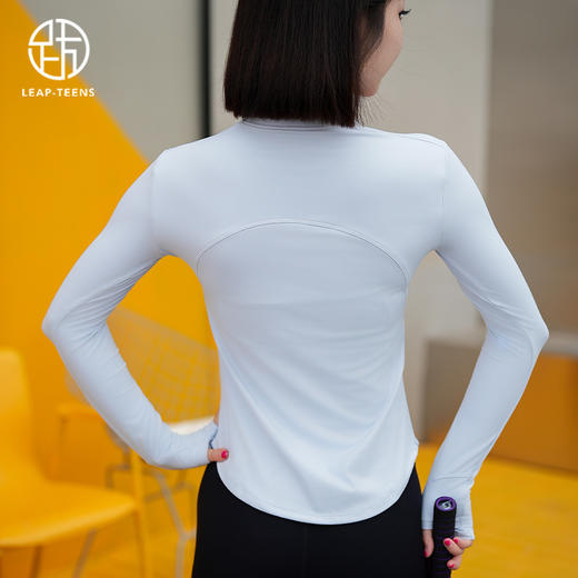 跃牌【周游世界系列】 健身服女秋冬款高弹力立领高级感跑步运动上衣半拉链透气显瘦长袖 TP0660 商品图9