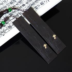 金玉满堂&福禄°紫光檀镶黄杨浮雕书签