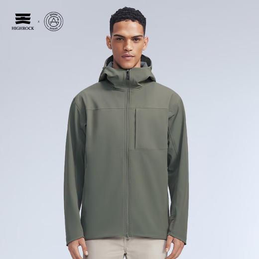 天石鹅铠甲秋冬季加绒软壳衣男士连帽长袖弹力舒适户外防风外套G625 加绒款 商品图7