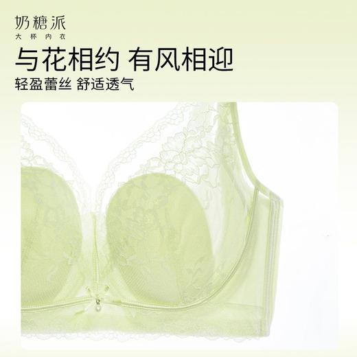 【特惠】（花间文胸）奶糖派花间内衣东方美学大胸显小稳固承托透气轻盈蕾丝大杯文胸女 商品图5
