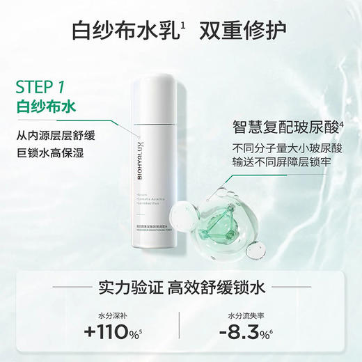 润百颜水润组合套装（润百颜白纱布屏障次抛精华 (30支/盒)＋玻尿酸屏障调理白纱布水120ml＋玻尿酸屏障调理白纱布乳100g）【版本随机发货】 商品图3