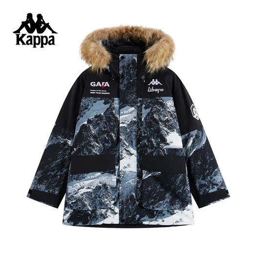 Kappa卡帕背靠背防泼水羽绒服男新款冬季防风连帽外套保暖防寒服K0E72YY43 商品图1