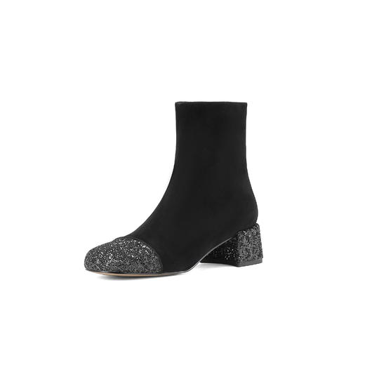 westory2024年秋冬新款优雅风中跟方头百搭短靴切尔西靴W24DS84881 商品图6