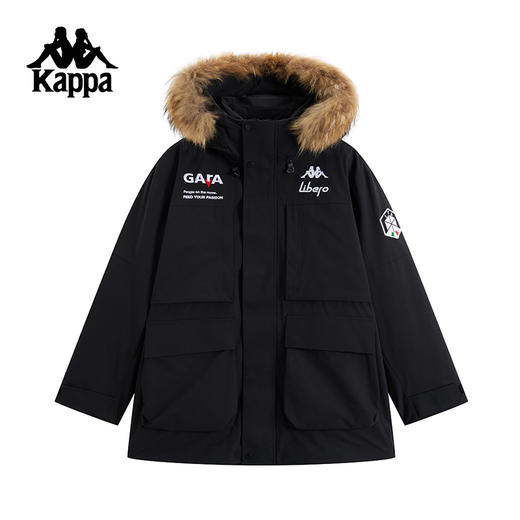 Kappa卡帕背靠背防泼水羽绒服男新款冬季防风连帽外套保暖防寒服K0E72YY43 商品图0