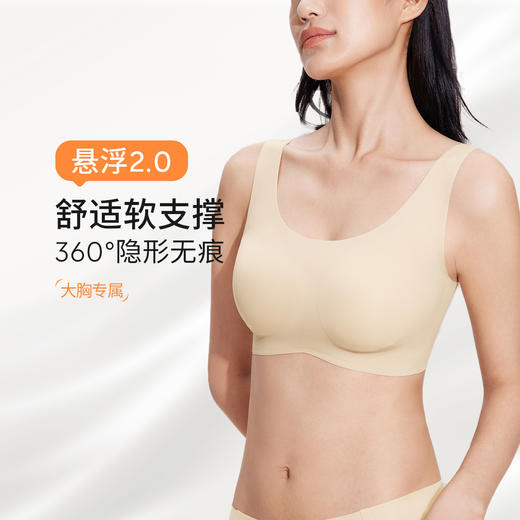 奶糖派悬浮软支撑文胸聚拢无痕舒适大胸显瘦薄款无钢圈无痕内衣女 商品图0