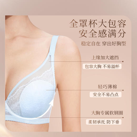 【买三免一】奶糖派微糖超薄全罩杯文胸超薄大胸显小胸罩渐变色蕾丝内衣显瘦女 商品图2