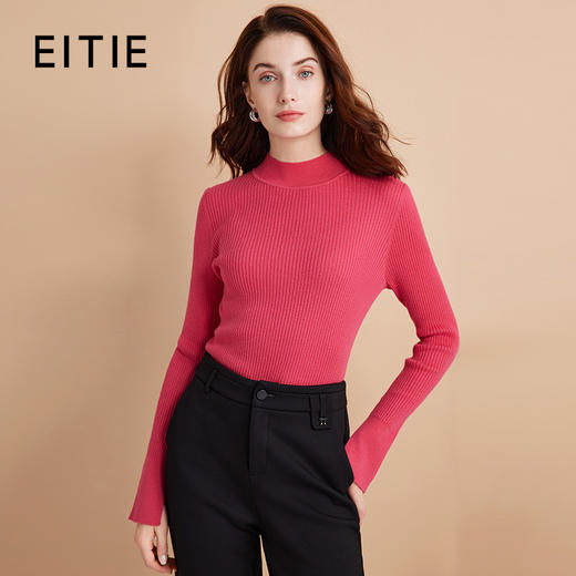 EITIE爱特爱秋季新款舒适半高领百搭打底基础针织衫7501206 商品图0