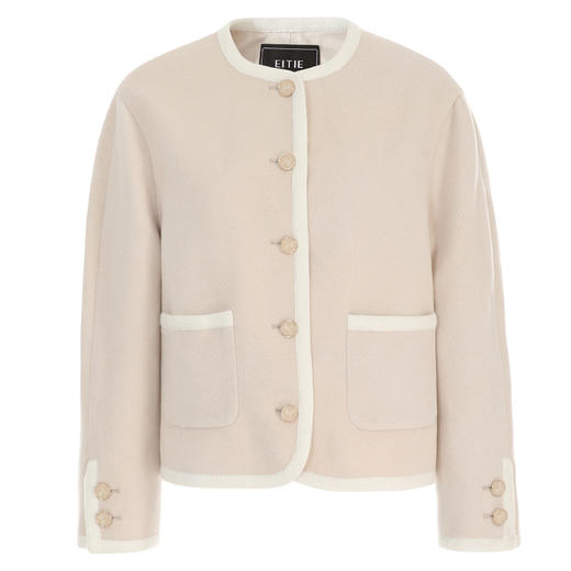 EITIE爱特爱简约经典圆领小香风羊毛兔毛短款呢子外套冬新款D2403419 商品图10