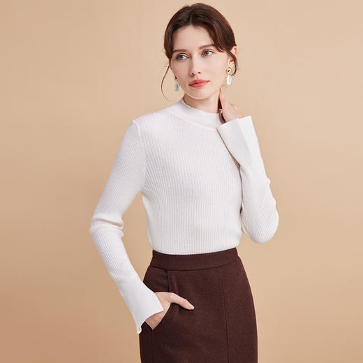 EITIE爱特爱秋季新款舒适半高领百搭打底基础针织衫7501206 商品图3