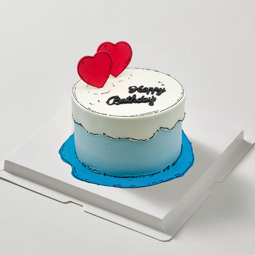 二次元蓝色渐变蛋糕（奶油戚风蛋糕） 商品图0