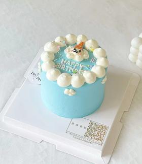 蓝色系手绘小狗（下单现做，根据排单2-3小时左右）