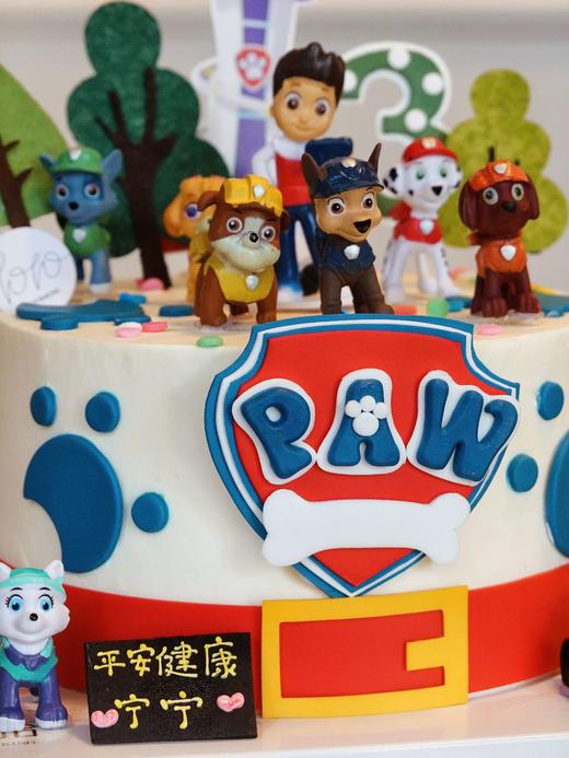 「汪汪队立大功·蓝系」岁数可改·翻糖巧克力·100%动物奶油（附图6寸·提前3天预订） 商品图3