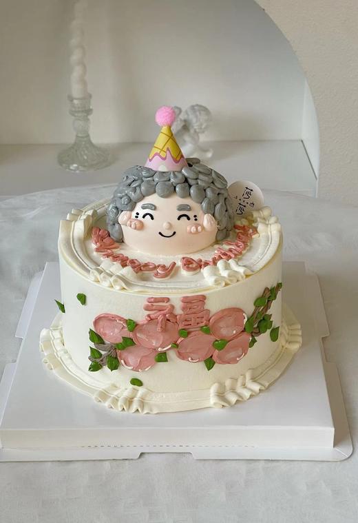 可爱奶奶祝寿蛋糕（下单现做，根据排单3-4小时左右） 商品图0