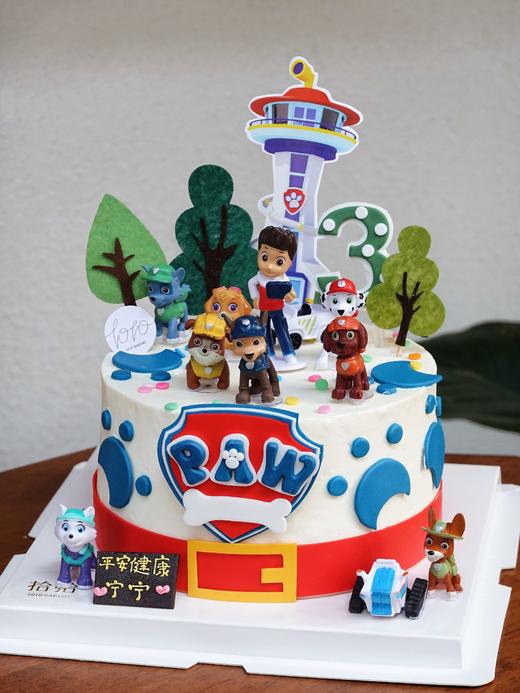 「汪汪队立大功·蓝系」岁数可改·翻糖巧克力·100%动物奶油（附图6寸·提前3天预订） 商品图2
